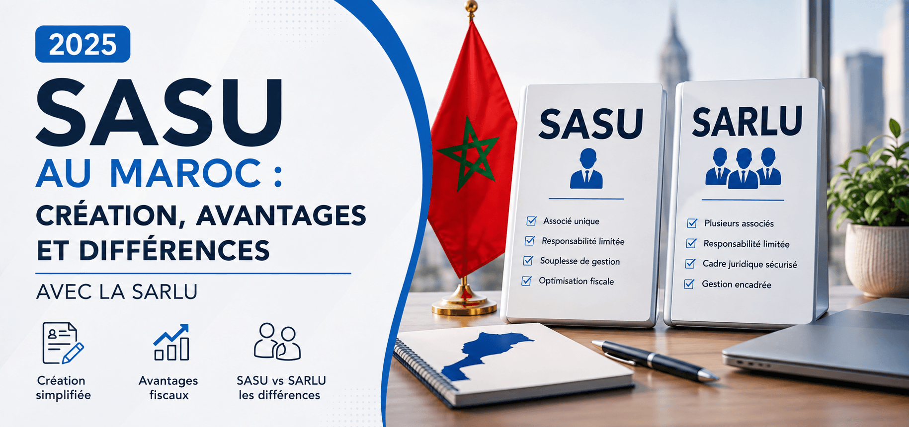SASU au Maroc : Création, Avantages et Différences avec la SARLU (2025)