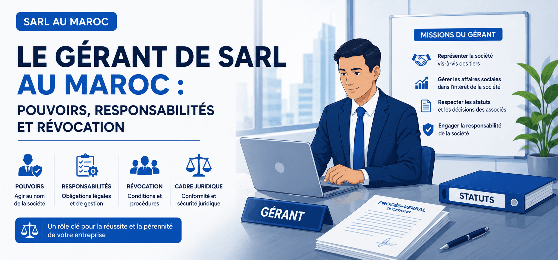 Le gérant de SARL au Maroc : pouvoirs, responsabilités et révocation