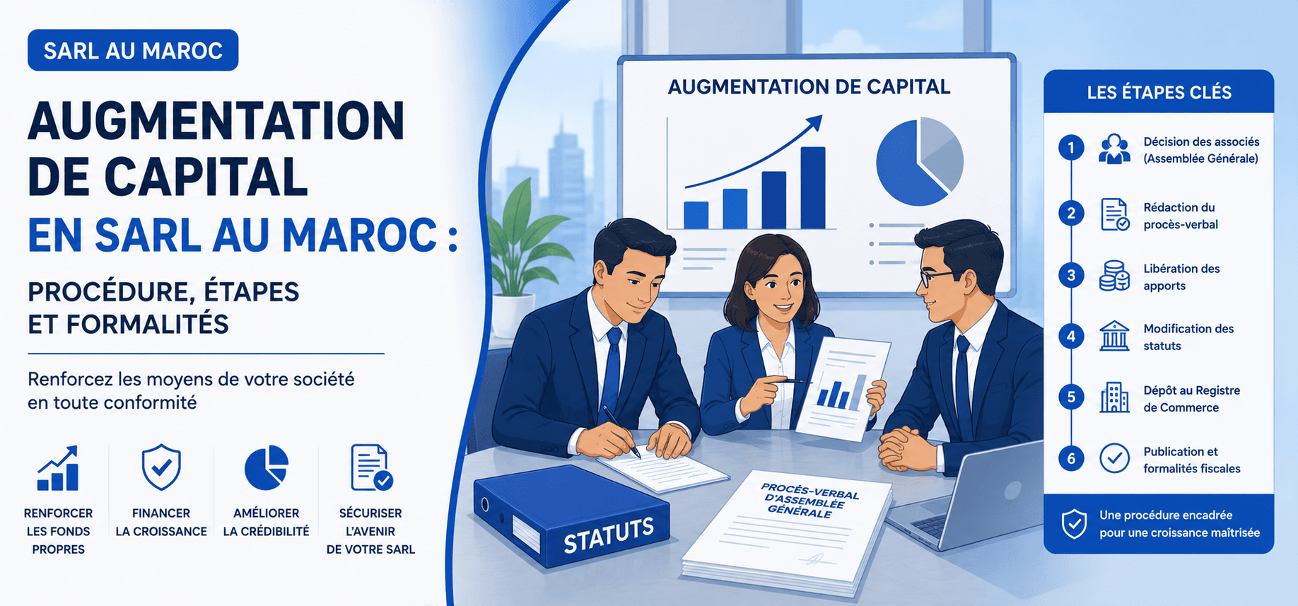 Augmentation de capital en SARL au Maroc : procédure, étapes et formalités