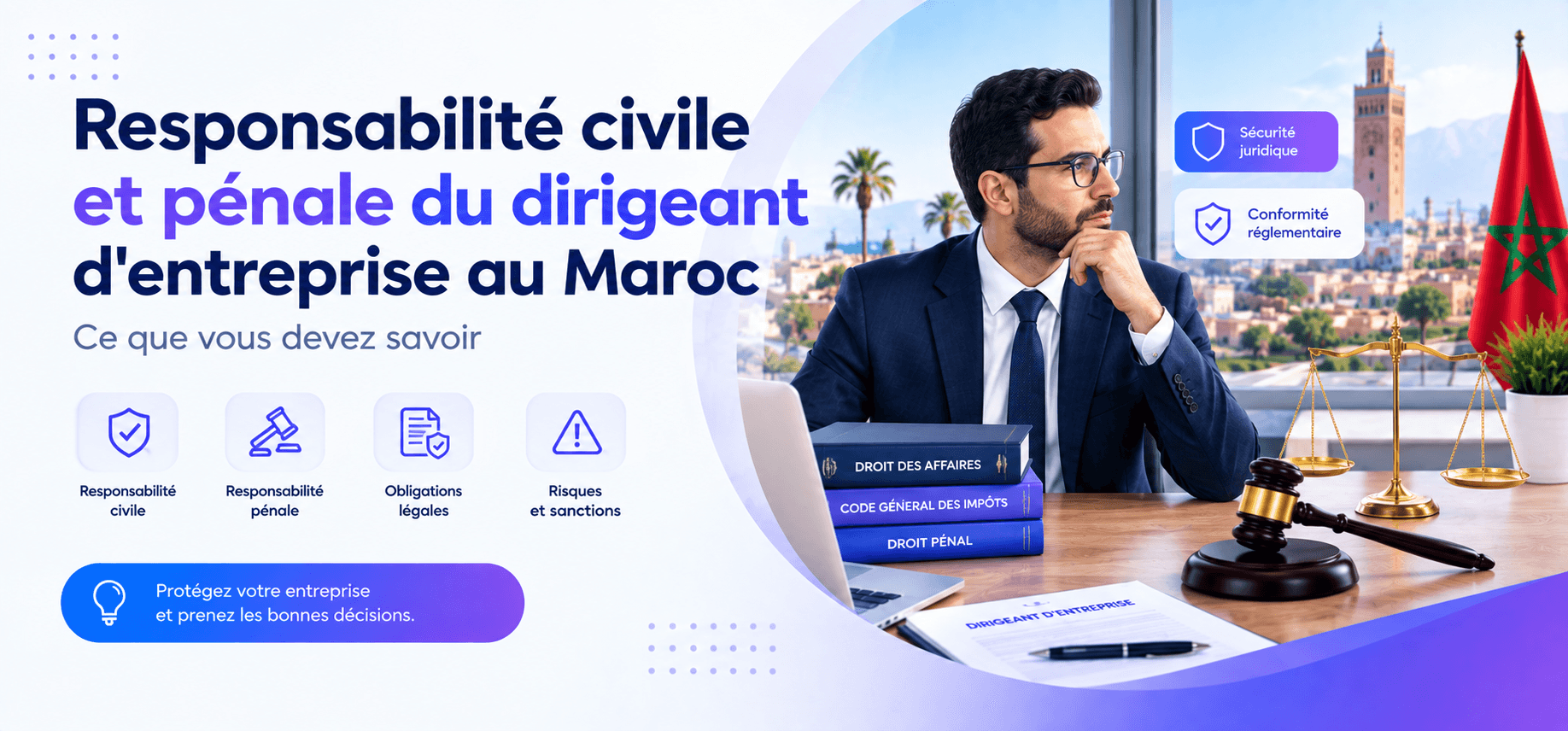 Responsabilité civile et pénale du dirigeant d'entreprise au Maroc : ce que vous devez savoir