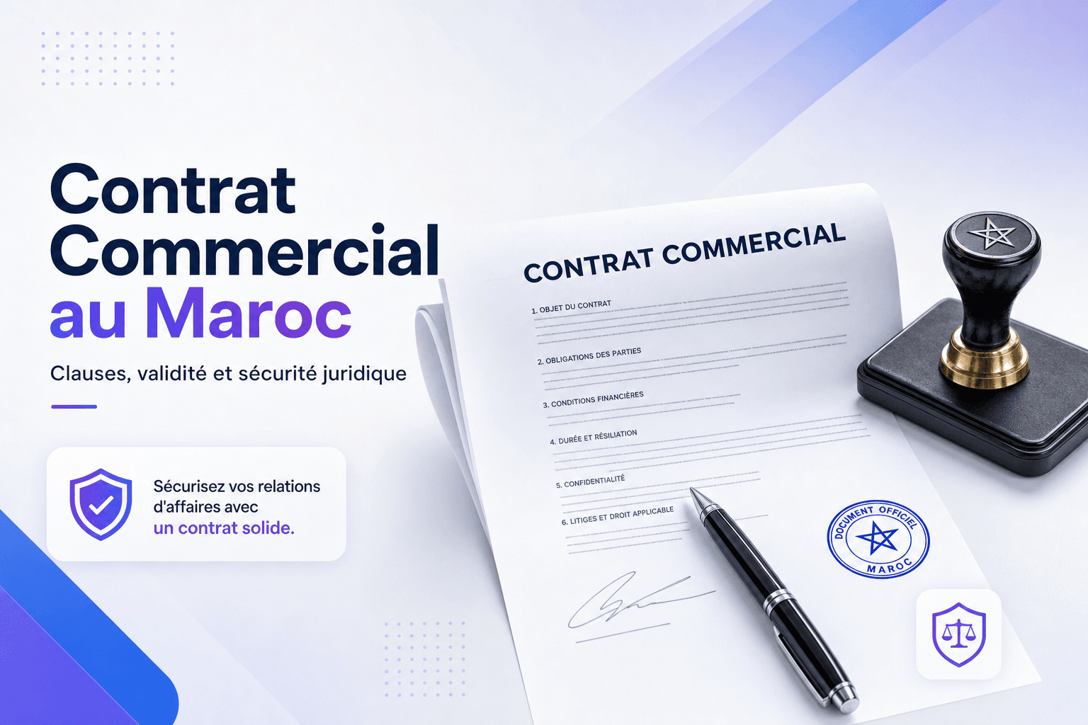 Contrat commercial au Maroc : clauses essentielles, validité et pièges à éviter