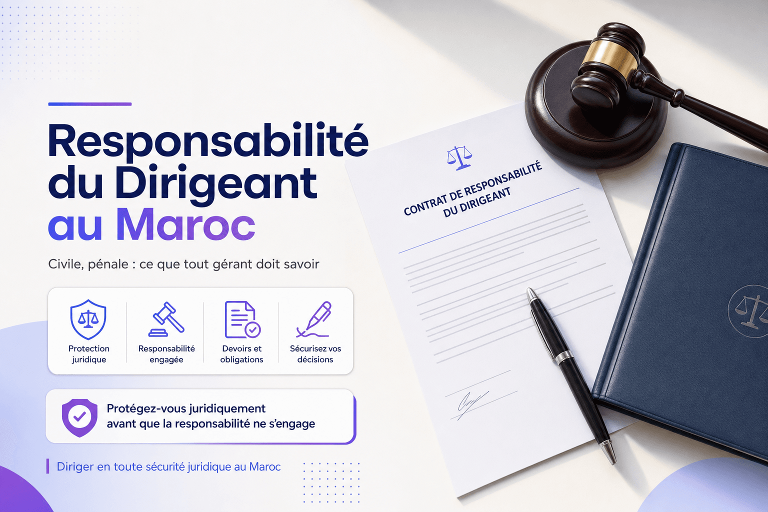 Responsabilité civile et pénale du dirigeant d'entreprise au Maroc : ce que vous devez savoir